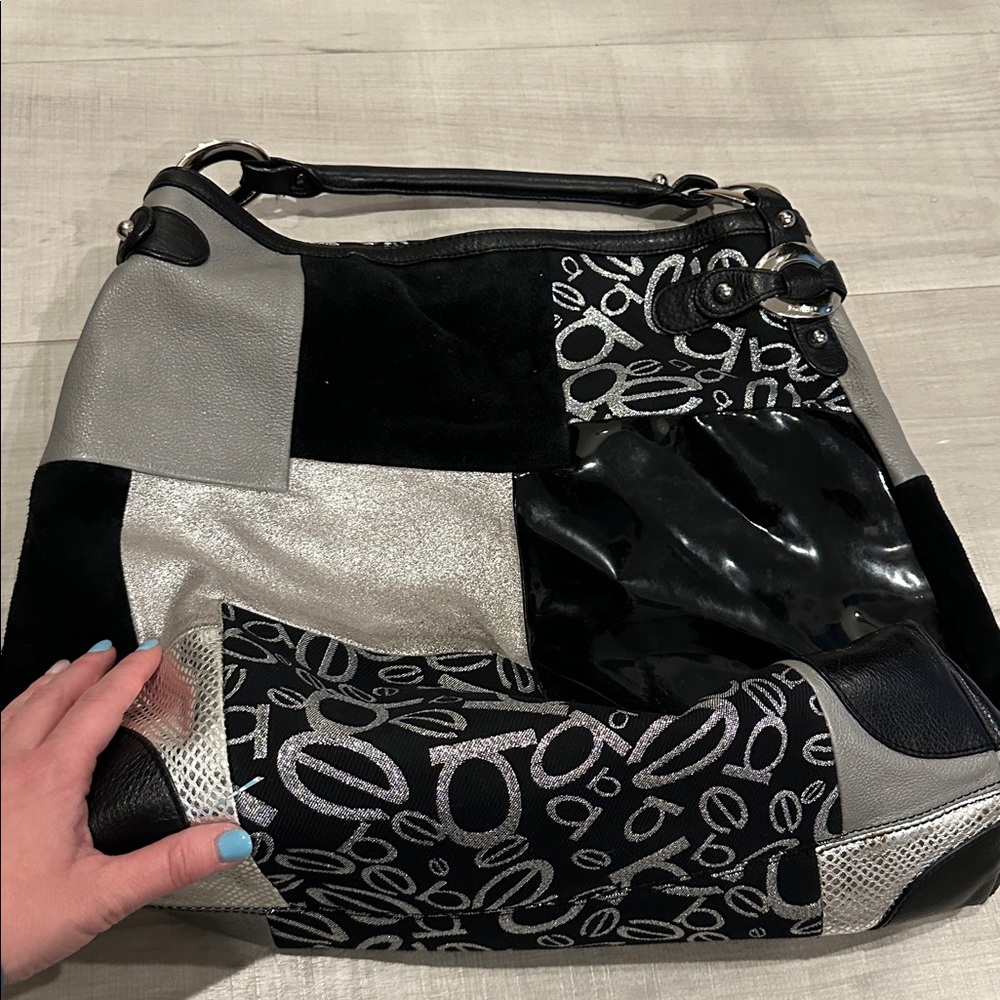 Vintage bebe Y2K Patchwork Large Tote Shoulder Bag - Picture 5 of 5